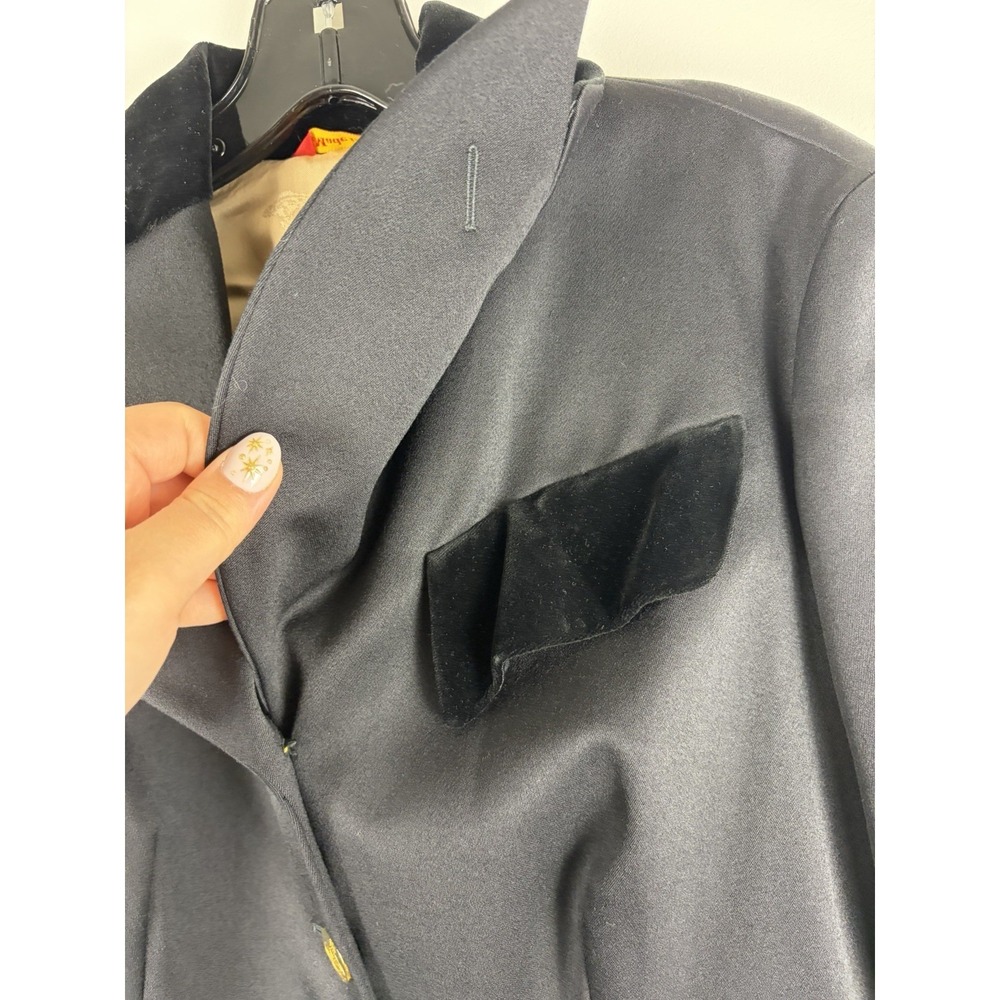 Vintage Vivienne Westwood Red Label Wool Black Blazer Velvet Collar 90s SZ 42 - Picture 3 of 11